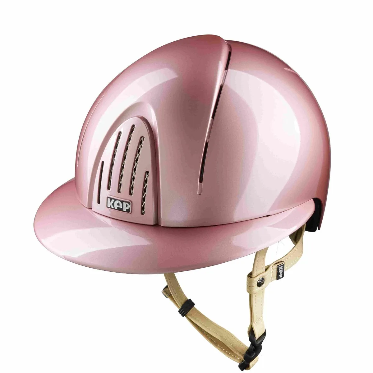 Casco KEP ITALIA Mod. SMART NOVA Polish Pink visiera polo-cinturino crema